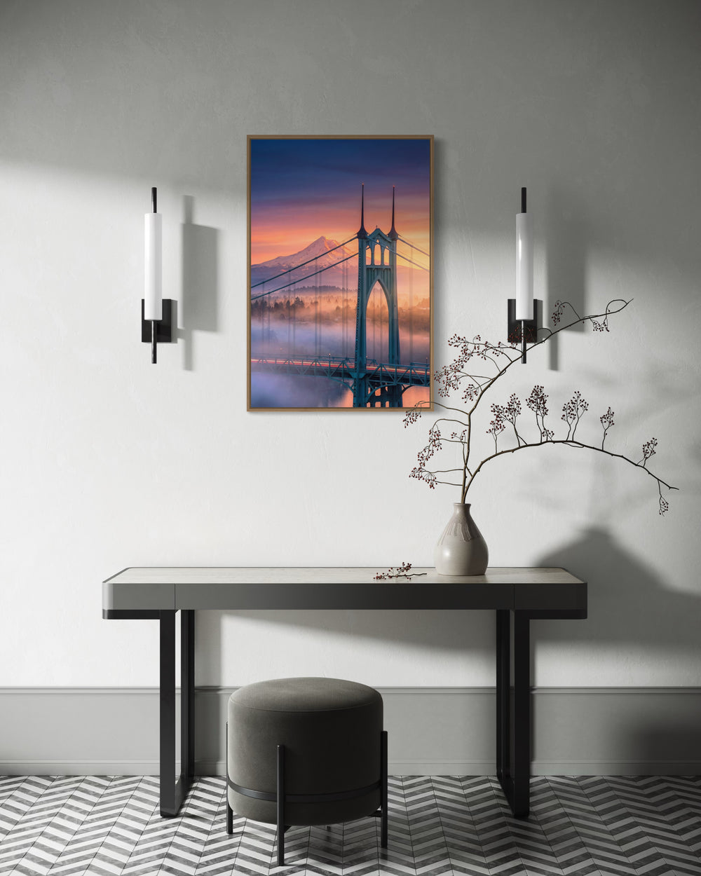 Cathedral Dawn — St. Johns & Mt. Hood