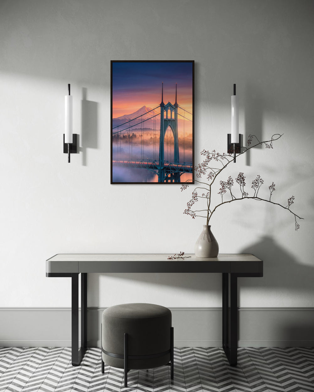 Cathedral Dawn — St. Johns & Mt. Hood